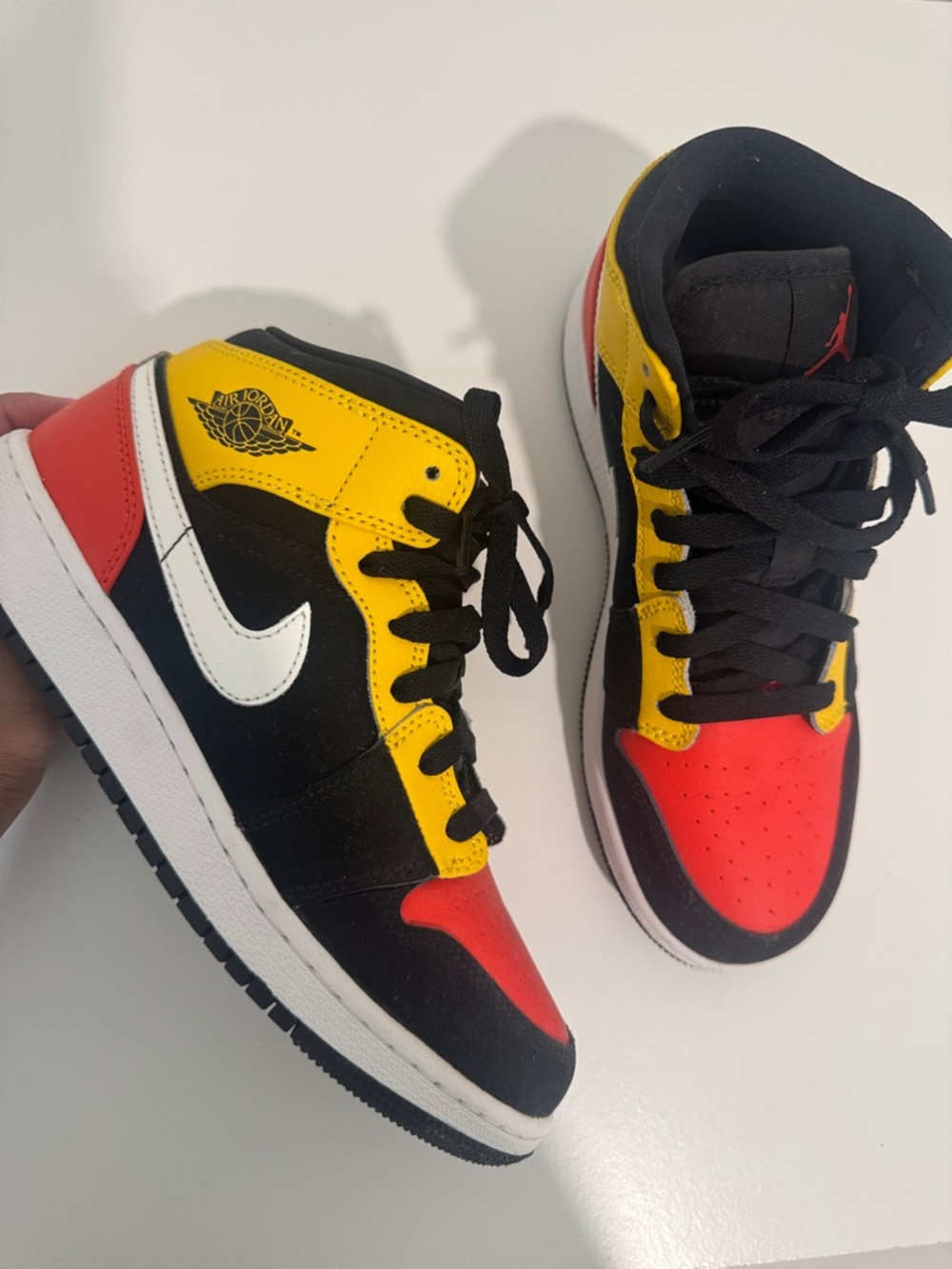Air Jordan 1 Mid Multicolor Black/Yellow/Red Sneaker